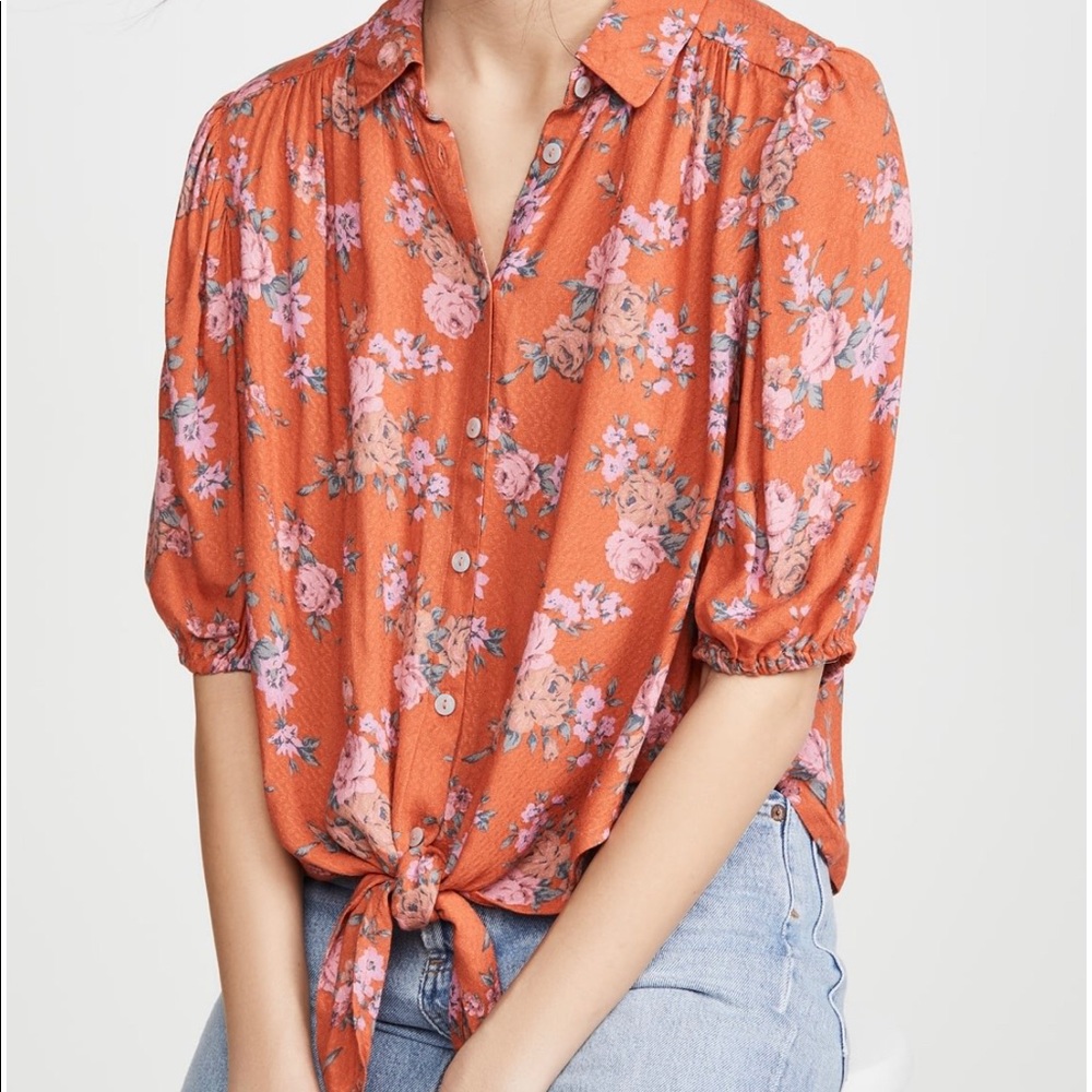 Free People Celia Flowered Blouse - Picture 1 of 10